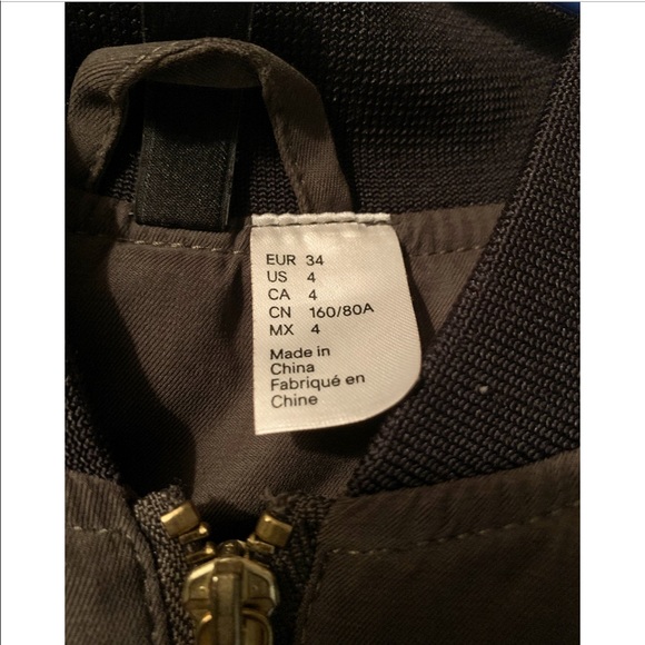 H&M Lightweight Bomber Jacket with Adjustable Waist Cinch Ties - Picture 4 of 4